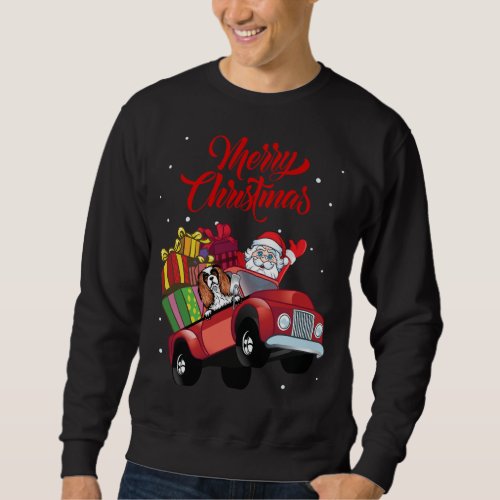 Cavalier King Charles Spaniel Santa Claus In Red T Sweatshirt