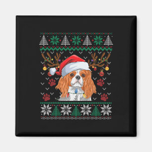 Cavalier King Charles Spaniel Santa Ugly Sweater L Magnet
