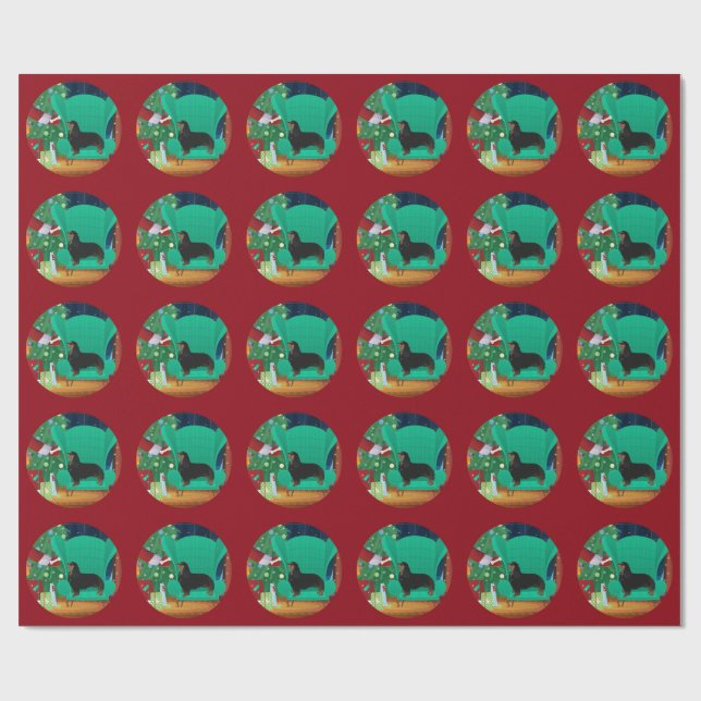 Cavalier King Charles Spaniel - Santa's Gift Wrapping Paper (Flat)