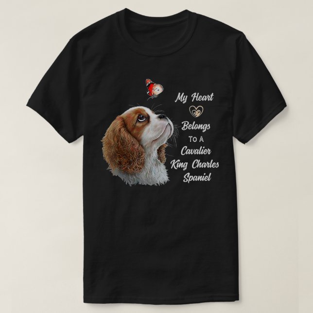 Cavalier King Charles Spaniel Shirt, dog mom, dad  T-Shirt (Design Front)