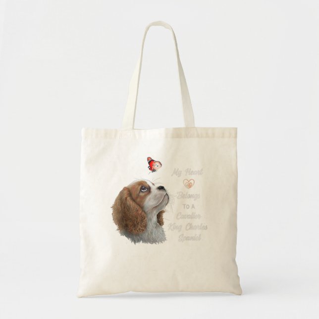 Cavalier King Charles Spaniel Shirt, dog mom, dad  Tote Bag (Front)