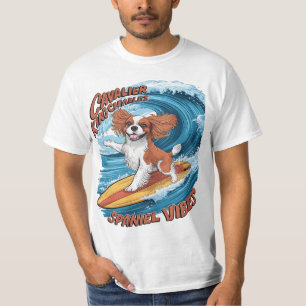 Cavalier King Charles Spaniel Shreds Wave Surfing T-Shirt