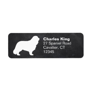 Cavalier King Charles Spaniel Silhouette Address Label