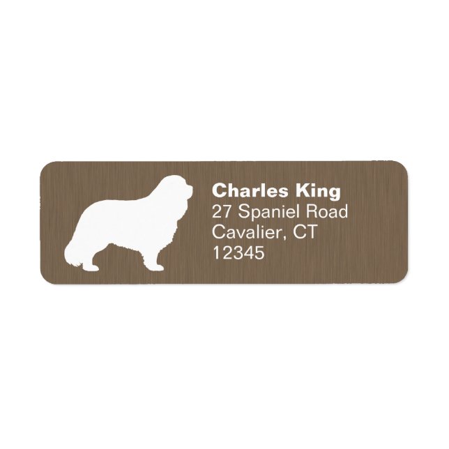 Cavalier King Charles Spaniel Silhouette Address Label (Front)