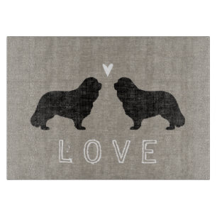 Cavalier King Charles Spaniel Silhouettes Love Cutting Board