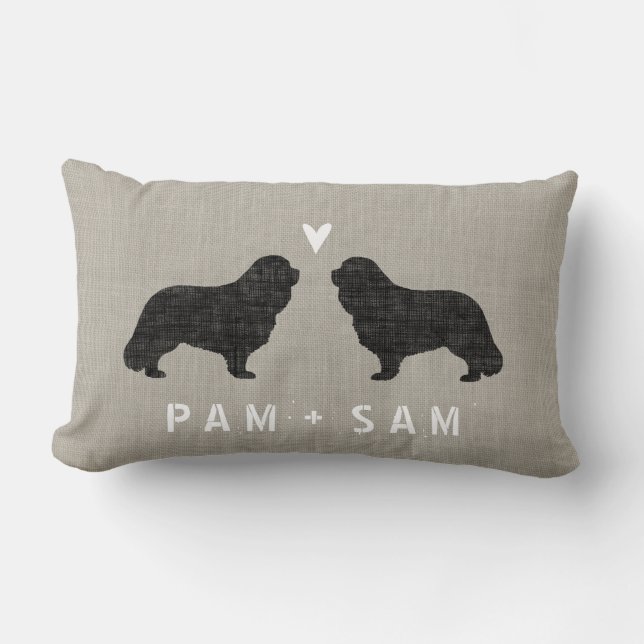 Cavalier King Charles Spaniel Silhouettes Love Lumbar Pillow (Front)