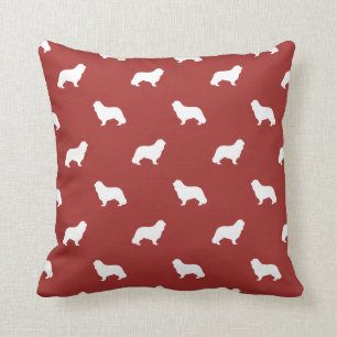 Cavalier King Charles Spaniel Silhouettes Pattern Throw Pillow