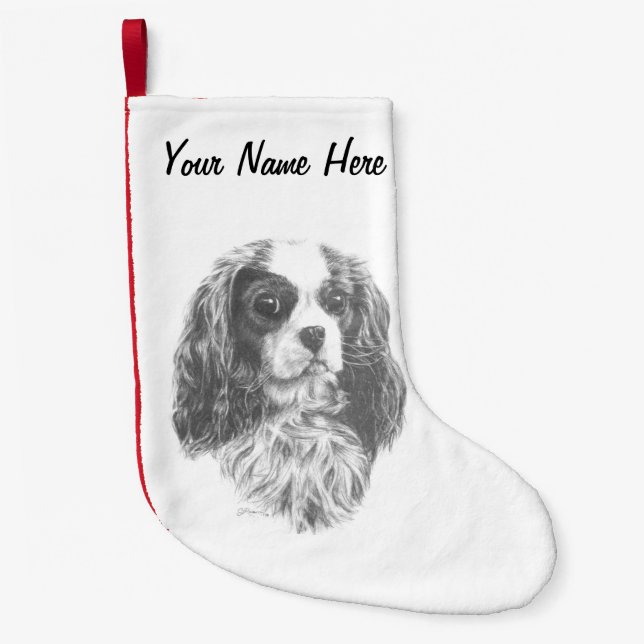 Cavalier King Charles Spaniel Small Christmas Stocking (Front)