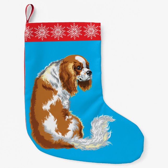 cavalier king charles spaniel small christmas stocking (Front)