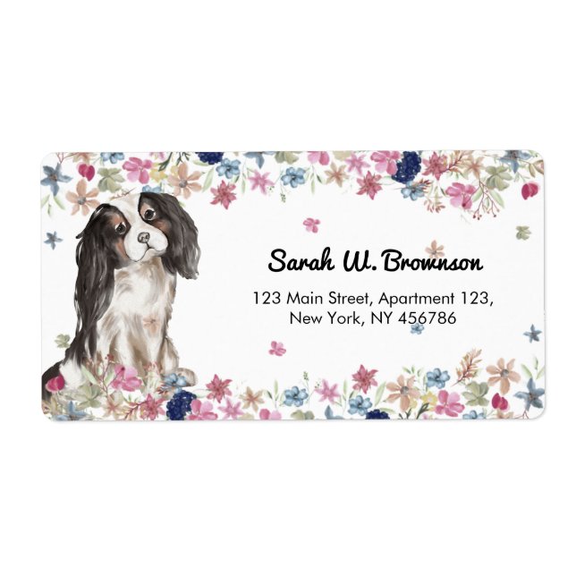 Cavalier King Charles Spaniel Small Size Dog Label (Front)