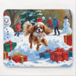 Cavalier King Charles Spaniel Snow with Christmas  Mouse Pad