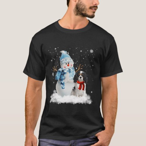 Cavalier King Charles Spaniel Snowman Pajama T_Shirt
