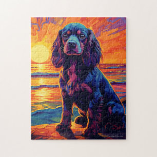 Cavalier King Charles Spaniel Sunset / Sunrise Jigsaw Puzzle