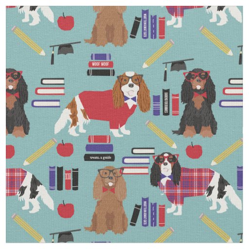 Cavalier King Charles Spaniel teacher school Fabric