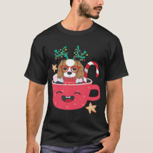 Cavalier King Charles Spaniel Teacup Xmas Holiday T-Shirt