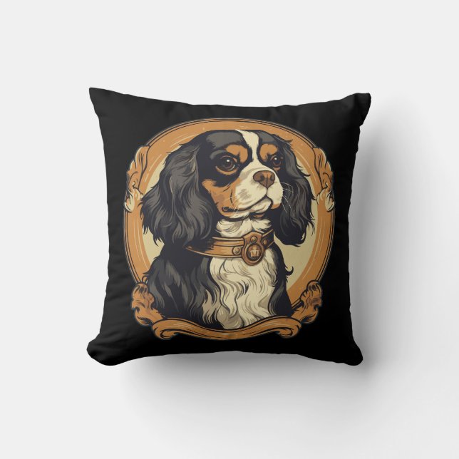 Cavalier King Charles Spaniel Throw Pillow (Front)