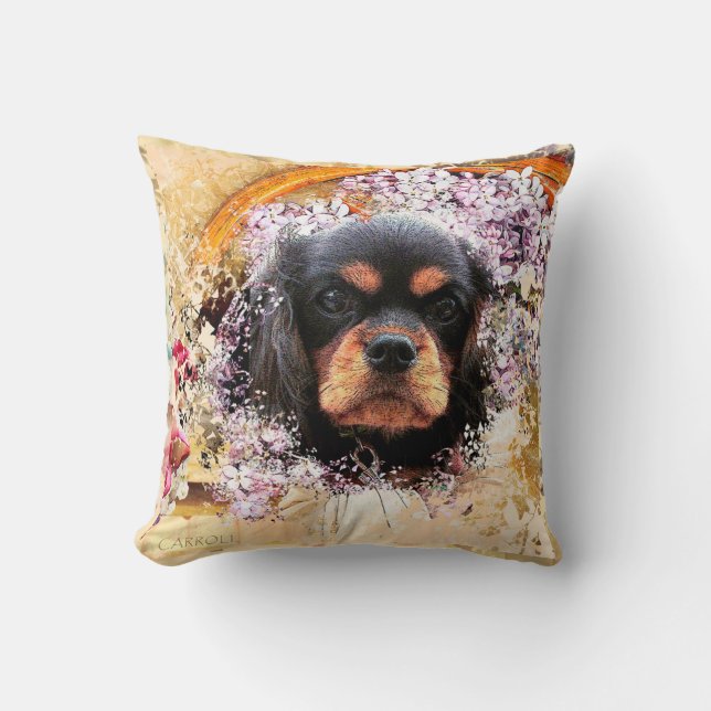 Cavalier King Charles Spaniel Throw Pillow (Front)