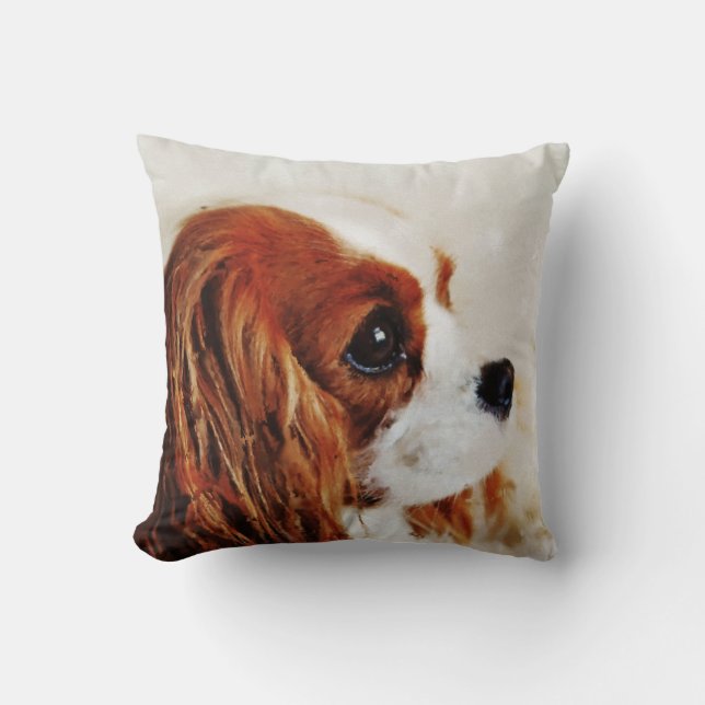 Cavalier King Charles Spaniel Throw Pillow (Front)