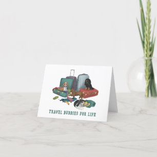 Cavalier King Charles Spaniel Travel Design Letterpress Thank You Card