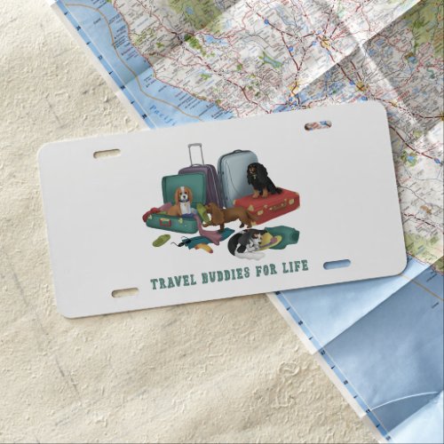 Cavalier King Charles Spaniel Travel Design License Plate