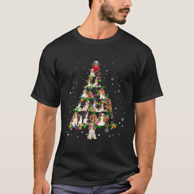 Cavalier King Charles Spaniel Tree X-Mas T-Shirt (Front)