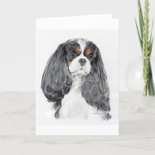 Cavalier King Charles Spaniel Tri Greeting Card