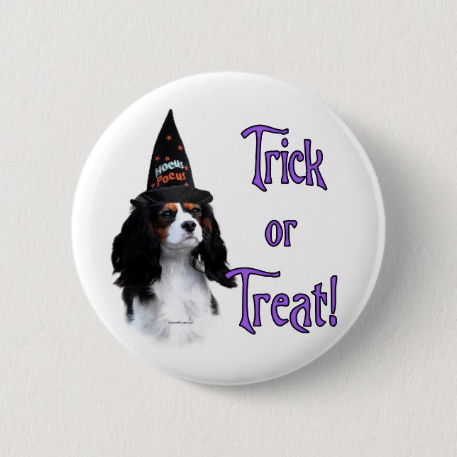 Cavalier King Charles Spaniel Trick Button (Front)