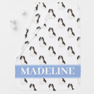 Cavalier King Charles Spaniel (Tricolor) Pink Baby Blanket