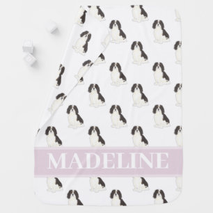 Cavalier King Charles Spaniel (Tricolor) Pink Baby Blanket