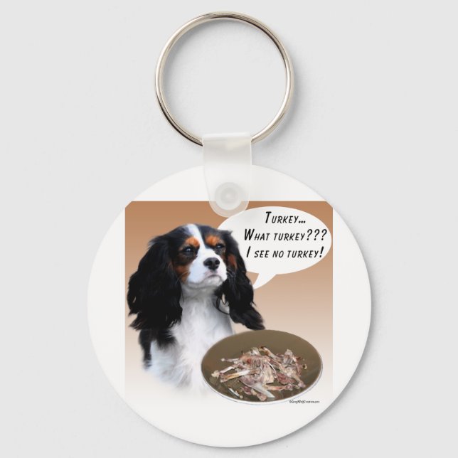 Cavalier King Charles Spaniel Turkey Keychain (Front)