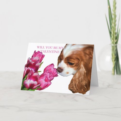 Cavalier King Charles Spaniel Valentines Card