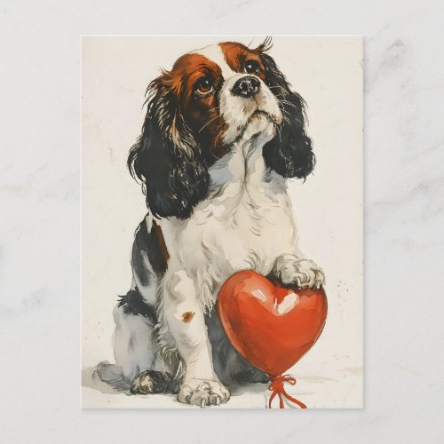 Cavalier King Charles Spaniel Valentines day Postcard
