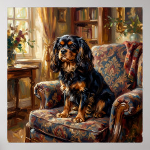 Cavalier King Charles Spaniel Victorian Library Po Poster