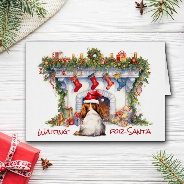 Cavalier King Charles Spaniel Wait for Santa Cards (Creator Uploaded)