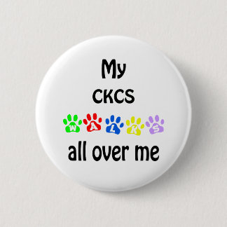 Cavalier King Charles Spaniel Walks Design Pinback Button