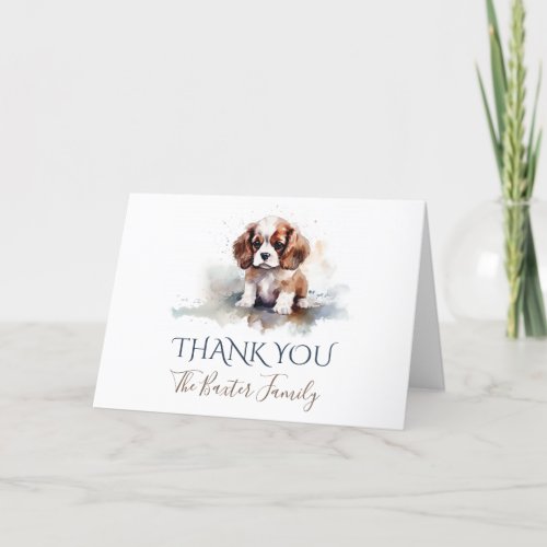 Cavalier King Charles Spaniel Watercolor Thank You