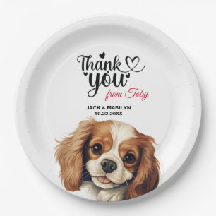 Cavalier King Charles Spaniel Wedding Thank You Paper Plates