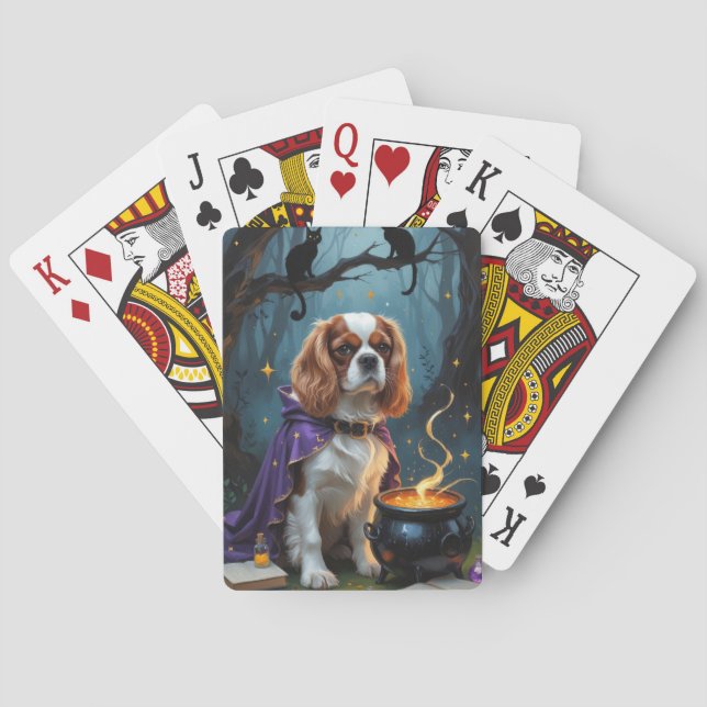 Cavalier King Charles Spaniel Whimsical Halloween  Poker Cards (Back)
