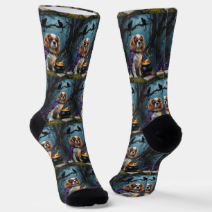 Cavalier King Charles Spaniel Whimsical Halloween Socks