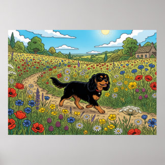 Cavalier King Charles Spaniel Wildflower Meadow Po Poster