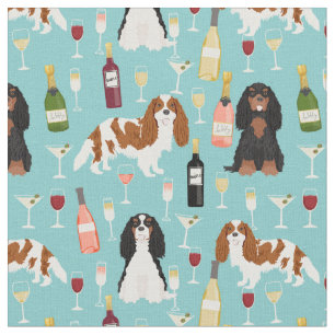 Cavalier King Charles Spaniel wine Fabric