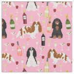 Cavalier King Charles Spaniel wine pink Fabric