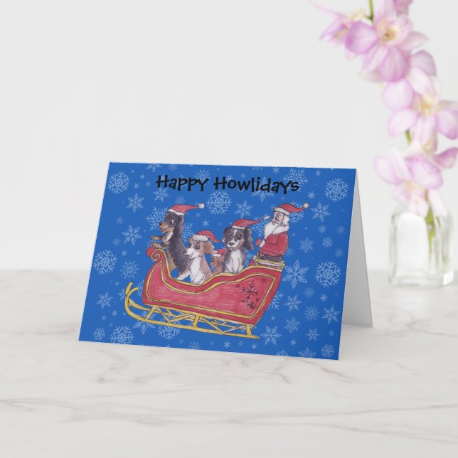Cavalier King Charles Spaniel Winter Holiday  Card (Orchid)