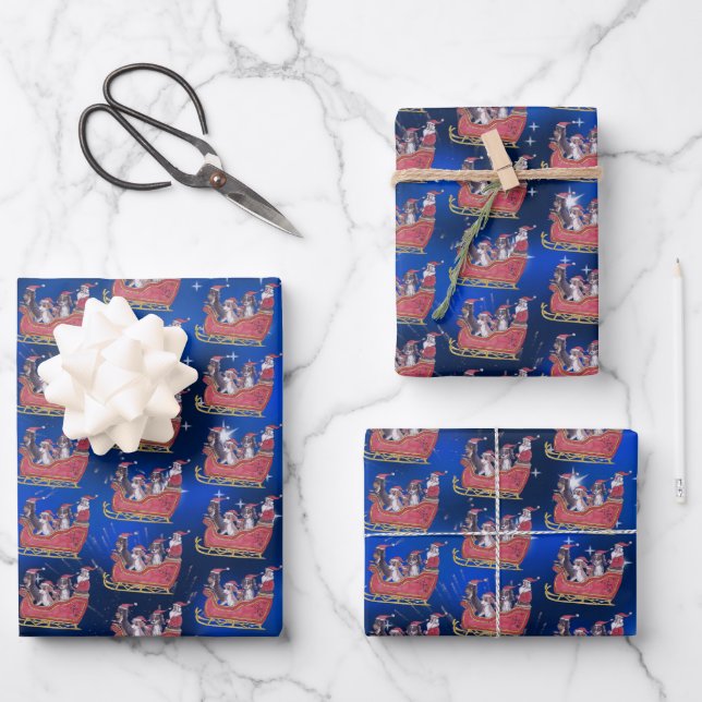 Cavalier King Charles Spaniel Winter Holiday   Wrapping Paper Sheets (Front)