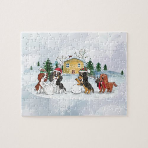 Cavalier King Charles Spaniel Winter Puzzle