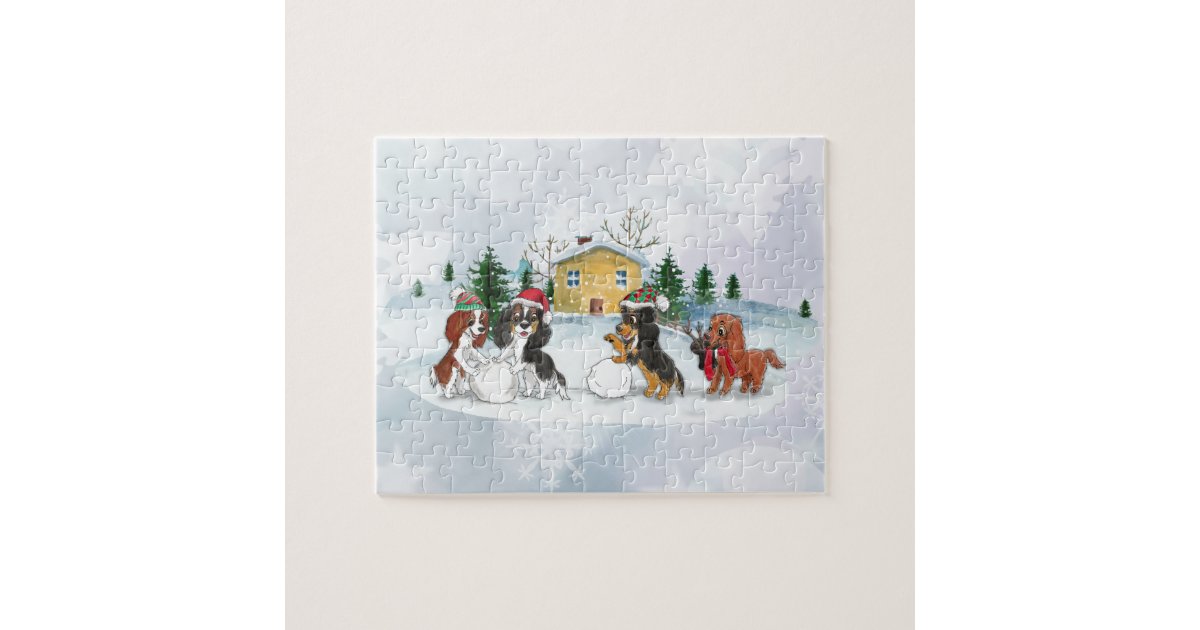 Cavalier King Charles Spaniel Winter Puzzle Zazzle