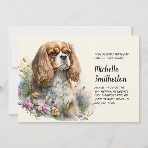 Cavalier King Charles Spaniel Womens Birthday  Invitation