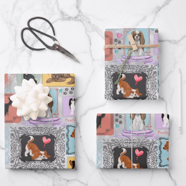 Cavalier King Charles Spaniel  Wrapping Paper Sheets (Front)