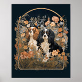 Cavalier King Charles Spaniels Antique Tapestry Poster (Front)