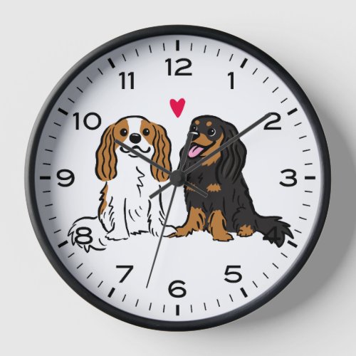Cavalier King Charles Spaniels Cute Dogs  Clock